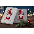 Ręcznik świąteczny SANTA 23 bawełniany  z aplikacją ze skrzatem - 70 x 140 cm - biały 6