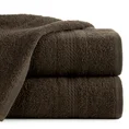 Ręcznik ELMA o klasycznej stylistyce z delikatną bordiurą w formie sznurka - 50 x 90 cm - brązowy 1