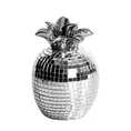 Ananas  - srebrna  figurka ceramiczna dekorowana szkiełkami w stylu glamour - ∅ 9 x 14 cm - srebrny 1