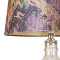 Lampa stołowa HELEN na podstawie z dymionego szkła z abażurem z welwetowej tkaniny z fantazyjnym wzorem - ∅ 35 x 70 cm - złoty 2