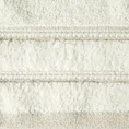 Ręcznik z welurową bordiurą przetykaną błyszczącą nicią - 70 x 140 cm - kremowy 2