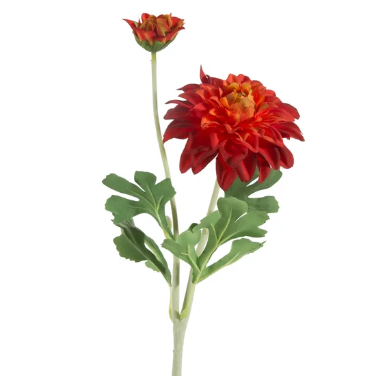 DALIA kwiat sztuczny dekoracyjny z płatkami z jedwabistej tkaniny - ∅ 12 x 57 cm - pomarańczowy