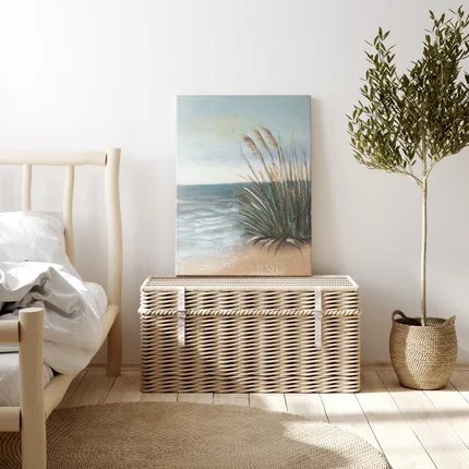Obraz BLOW ręcznie malowany na płótnie pejzaż z trawą Obraz BLOW ręcznie malowany na płótnie pejzaż z trawą - 60 x 80 cm