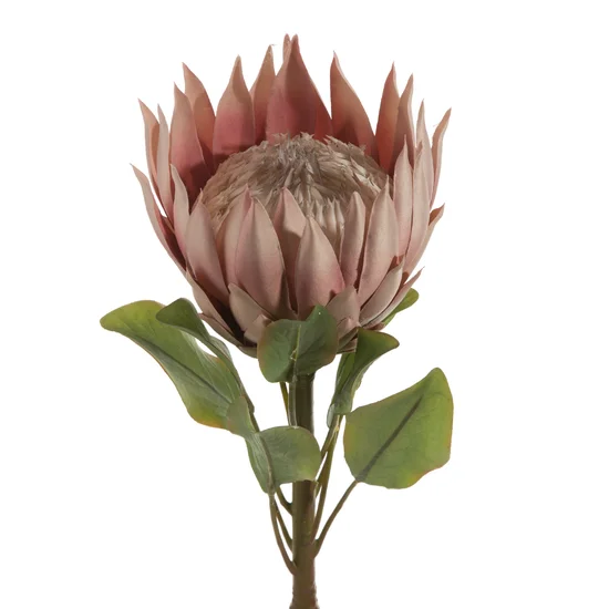 PROTEA egzotyczny kwiat sztuczny dekoracyjny z płatkami z jedwabistej tkaniny - ∅ 17 x 70 cm - różowy