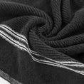 EVA MINGE Ręcznik FILON w kolorze czarnym, w prążki z ozdobną bordiurą przetykaną srebrną nitką - 30 x 50 cm - czarny 5