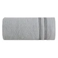 Ręcznik ALLY z bordiurą w pasy przetykany kontrastującą nicią miękki i puszysty, zero twist - 30 x 50 cm - srebrny 3
