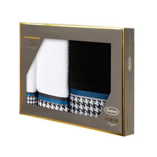 EWA MINGE Komplet ręczników EVA 8 w eleganckim opakowaniu, idealne na prezent! - 46 x 36 x 7 cm - biały