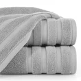 EUROFIRANY PREMIUM Ręcznik EMIL w kolorze srebrnym, z żakardową bordiurą w paski - 50 x 90 cm - srebrny 1