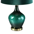 Lampa stołowa HELEN na szklanej brokatowej podstawie z abażurem z satynowej tkaniny - ∅ 40 x 64 cm - ciemnoturkusowy 4
