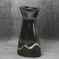 Wazon ceramiczny EBRU 2 czarno-złoty - 16 x 11 x 30 cm - czarny 1