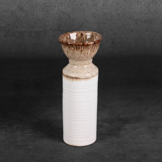 Wazon ceramiczny ERINA dwukolorowy - ∅ 10 x 25 cm - biały