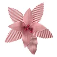 Świąteczny kwiat SUZI z tkaniny w paski, styl skandynawski - ∅ 18 cm - czerwony 2