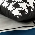 EVA MINGE Komplet pościeli EVA 08 z najwyższej jakości makosatyny bawełnianej z designerskim nadrukiem łączący elegancką pepitę z wzorem geometrycznym - 220 x 200 cm - niebieski 6