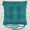 ADORE dwustronna welurowa poduszka siedziskowa na krzesło z czterema pikowaniami, gramatura 195 g/m2 - 40 x 40 x 8 cm - ciemnoturkusowy 1