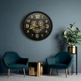 Dekoracyjny zegar ścienny w stylu vintage z ruchomymi kołami zębatymi - 61 x 11 x 61 cm - czarny 4