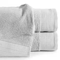 Ręcznik STELLA z bawełny z żakardową bordiurą z drobnymi punkcikami - 70 x 140 cm - srebrny 1