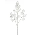 Gałązka dekoracyjna z ażurowymi listeczkami obsypanymi brokatem - 60 x 20 cm - srebrny 2