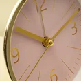 Dekoracyjny zegar stołowy w stylu vintage różowo-złoty - 11 x 4 x 11 cm - pudrowy róż 2