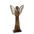 Figurka świąteczna Aniołek z srebrnymi skrzydłami - 17 x 5 x 34 cm - brązowy 3