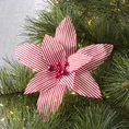 Świąteczny kwiat SUZI z tkaniny w paski, styl skandynawski - ∅ 18 cm - czerwony 1