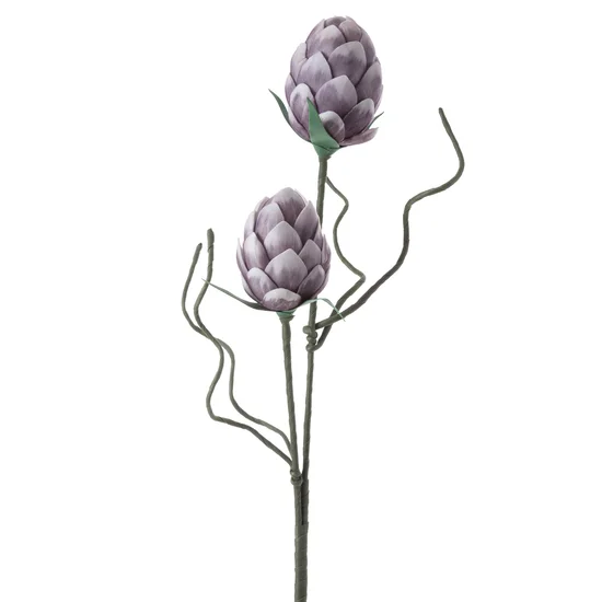 KARCZOCH DWUKWIATOWY - Sztuczny kwiat dekoracyjny z pianki foamirian - 93 cm - jasnofioletowy