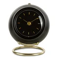 Zegar stołowy o kulistym kształcie w stylu retro czarno-złoty - 16 x 13 x 19 cm - czarny 1