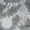 Szarfa świąteczna LYN  z aplikacją i haftem, srebrna - 33 x 180 cm - stalowy 2