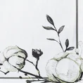 Obrus NATURA z bawełny z nadrukiem kwiatów bawełny - 85 x 85 cm - biały 5