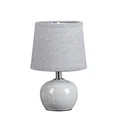 Lampka stołowa LUKA na kulistej ceramicznej podstawie z abażurem z matowej tkaniny - ∅ 15 x 22 cm - popielaty 5