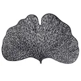 Podkładka z tworzywa w kształcie liścia miłorzębu - 30 x 45 cm - czarny 1