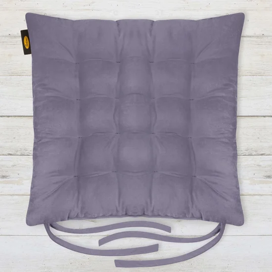 ADORE dwustronna welurowa poduszka siedziskowa na krzesło z szesnastoma pikowaniami, gramatura 195 g/m2 - 40 x 40 x 6 cm - liliowy