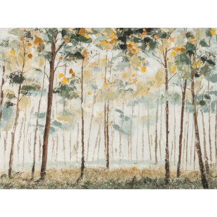 Zdjęcia - Obraz  NATURALS 1 ręcznie malowany na płótnie pejzaż lasu 80 x 60 cm zielon