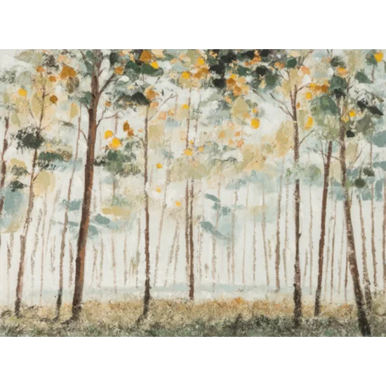 Obraz NATURALS 1 ręcznie malowany na płótnie  pejzaż lasu - 80 x 60 cm - zielony