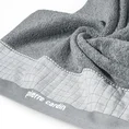 PIERRE CARDIN Ręcznik MAKS w kolorze stalowym, z żakardową bordiurą w kosteczkę -  - stalowy 5