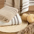 Ręcznik IRENE z puszystej bawełny podkreślony paseczkami - 50 x 90 cm - beżowy 4