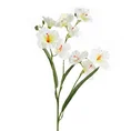 Kwiat sztuczny dekoracyjny z płatkami z jedwabistej tkaniny - ∅ 9 x 80 cm - biały 1