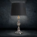 Lampa stołowa REMI z kryształową podstawą i matowym abażurem - 27 x 26 x 62 cm - czarny 2