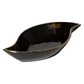 Patera ceramiczna z nadrukiem złotej ważki - 31 x 17 x 5 cm - czarny 2