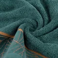 LIMITED COLLECTION ręcznik LILI 2 z  miękkiej bawełny z welwetową bordiurą z wzorem liści GŁĘBIA ZIELENI - 50 x 90 cm - ciemnoturkusowy 6