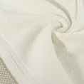Ręcznik KINGA z żakardową bordiurą w pasy w drobną krateczkę - 50 x 90 cm - kremowy 5