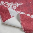 Koc świąteczny RUDOLF miękki i puszysty z włókien bawełniano-akrylowych z motywem domku - 200 x 220 cm - czerwony 4