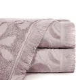 Ręcznik z żakardowym wzorem - 70 x 140 cm - liliowy 1