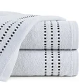 Ręcznik bawełniany FIORE z ozdobnym stebnowaniem - 30 x 50 cm - srebrny 1