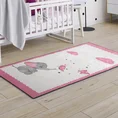Dywan BABY do pokoju dziecięcego z motywem słonika i różowych chmurek - 80 x 150 cm - kremowy 1