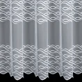 Tkanina firanowa mikrosiateczka z trzema pasami haftu - 280 cm - biały 3