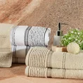 ELLA LINE ręcznik bawełniany TAYLOR z ozdobnym stebnowaniem i bordiurą w paseczki - 50 x 90 cm - beżowy 7
