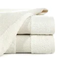 Ręcznik z błyszczącą bordiurą z geometrycznym wzorem - 70 x 140 cm - kremowy 1