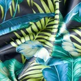 Zasłona z miękkiego welwetu z nadrukiem liści na kontrastującym tle - 140 x 250 cm - zielony 6