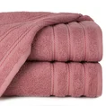 Ręcznik VITO z bawełny podkreślony żakardowymi paskami - 70 x 140 cm - pudrowy róż 1