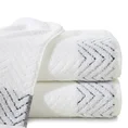 Ręcznik INDILA w kolorze białym, z żakardowym geometrycznym wzorem - 50 x 90 cm - biały 1